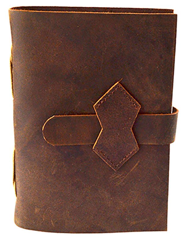 Brown Leather Journal with Strap – 4 1/2″ x 6 1/2″, 240 Unlined Pages