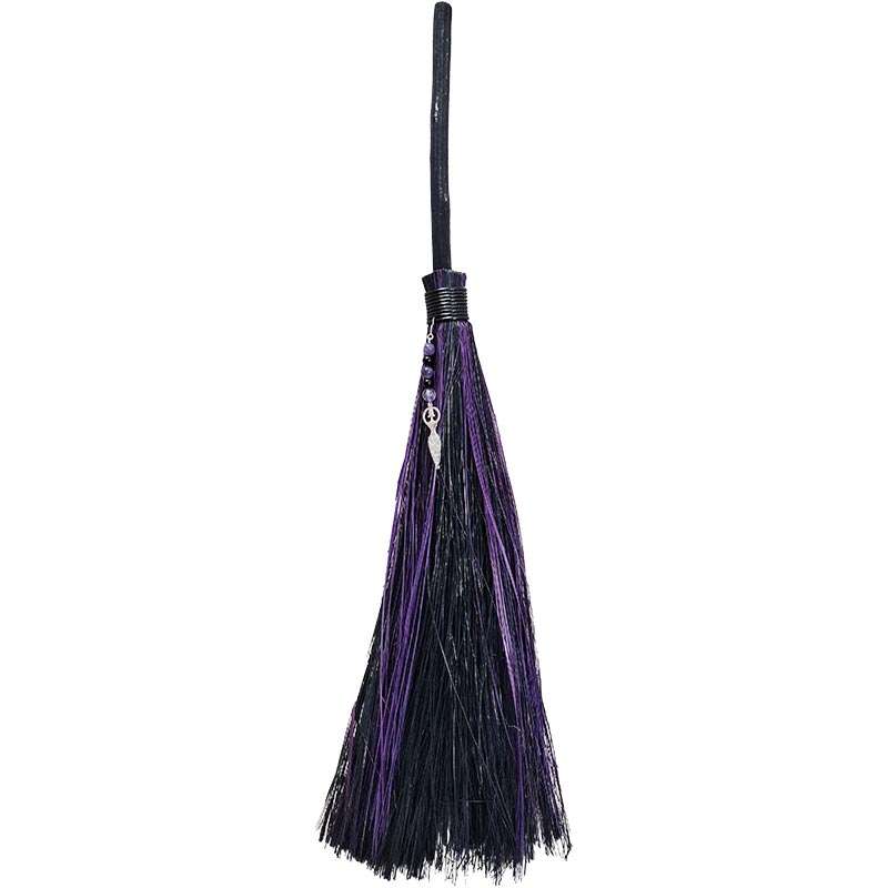21" Goddess Black & Purple Besom Broom