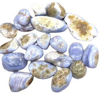 1 lb Agate, Blue Lace tumbled stones