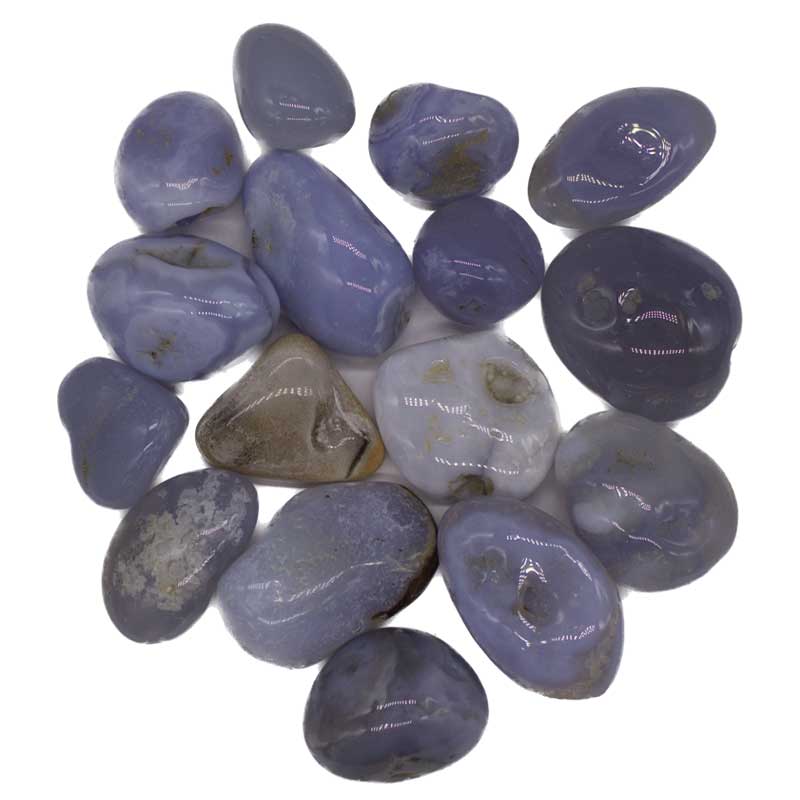1 lb Chalcedony – Blue, Pebbles – Tumbled Bulk Stones