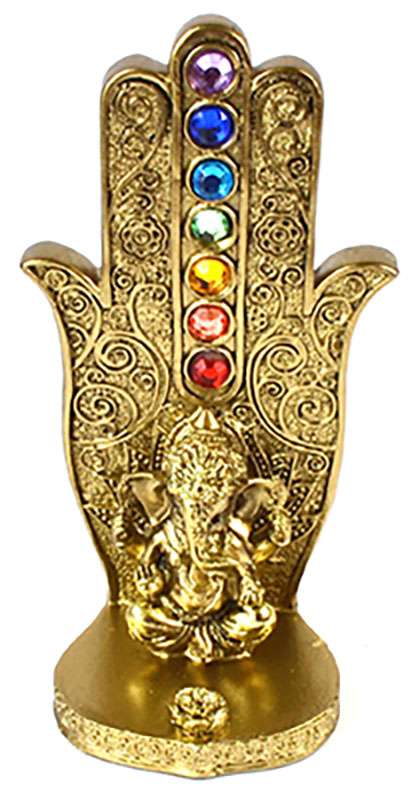 Gold Ganesha Chakra Hand Incense Burner – Wisdom, Energy & Good Fortune