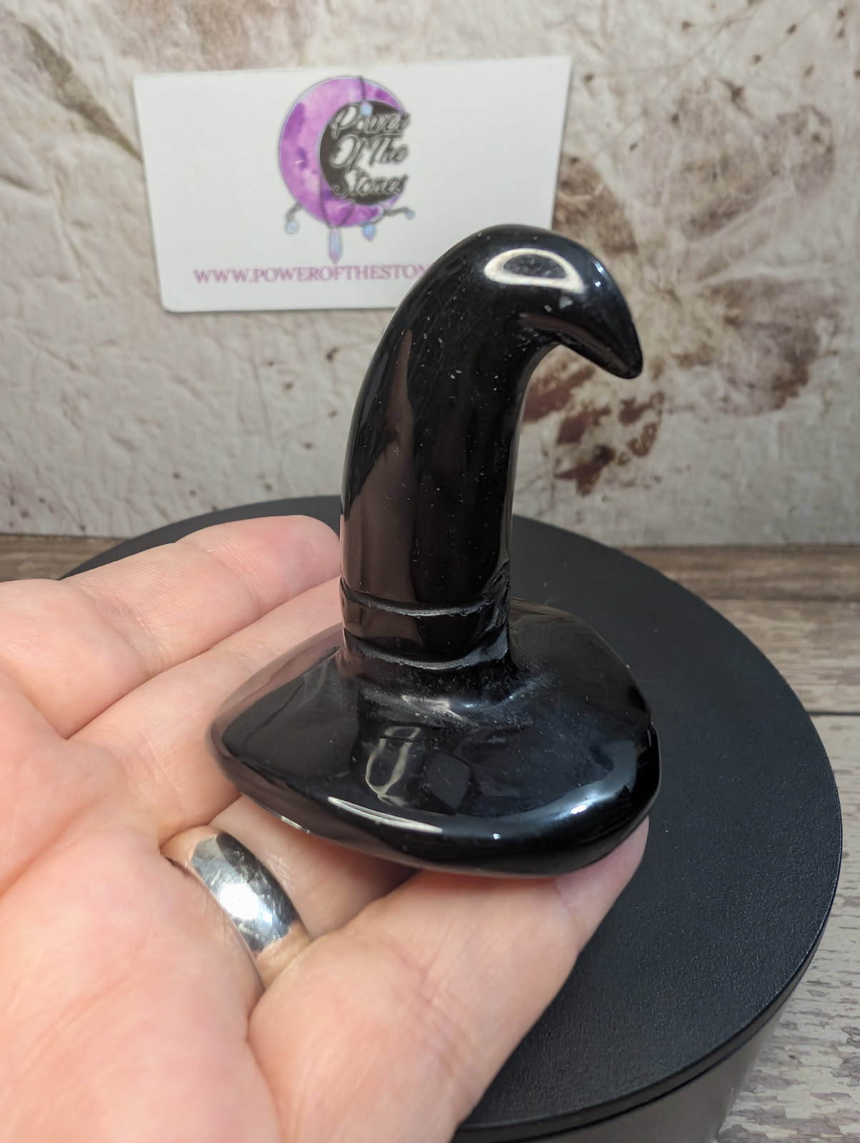 Black Obsidian witch/wizard hat