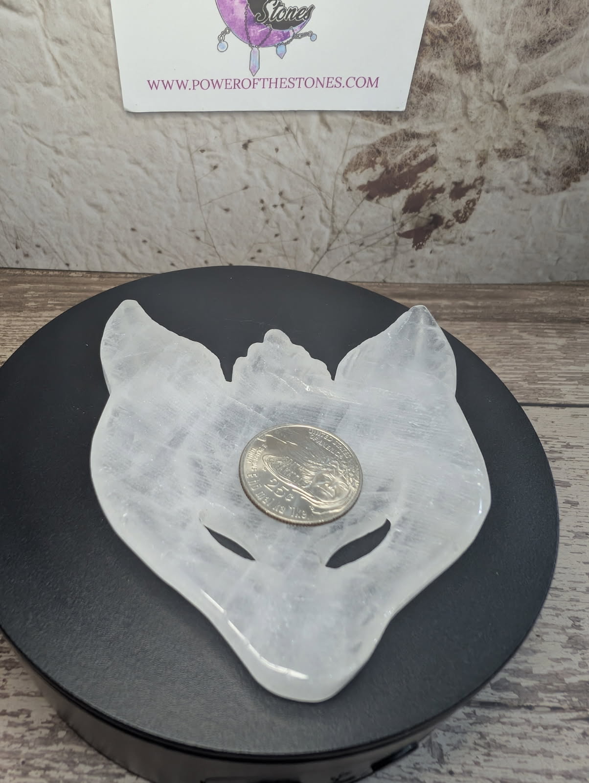 Clear Quartz Fox Mask carving dish