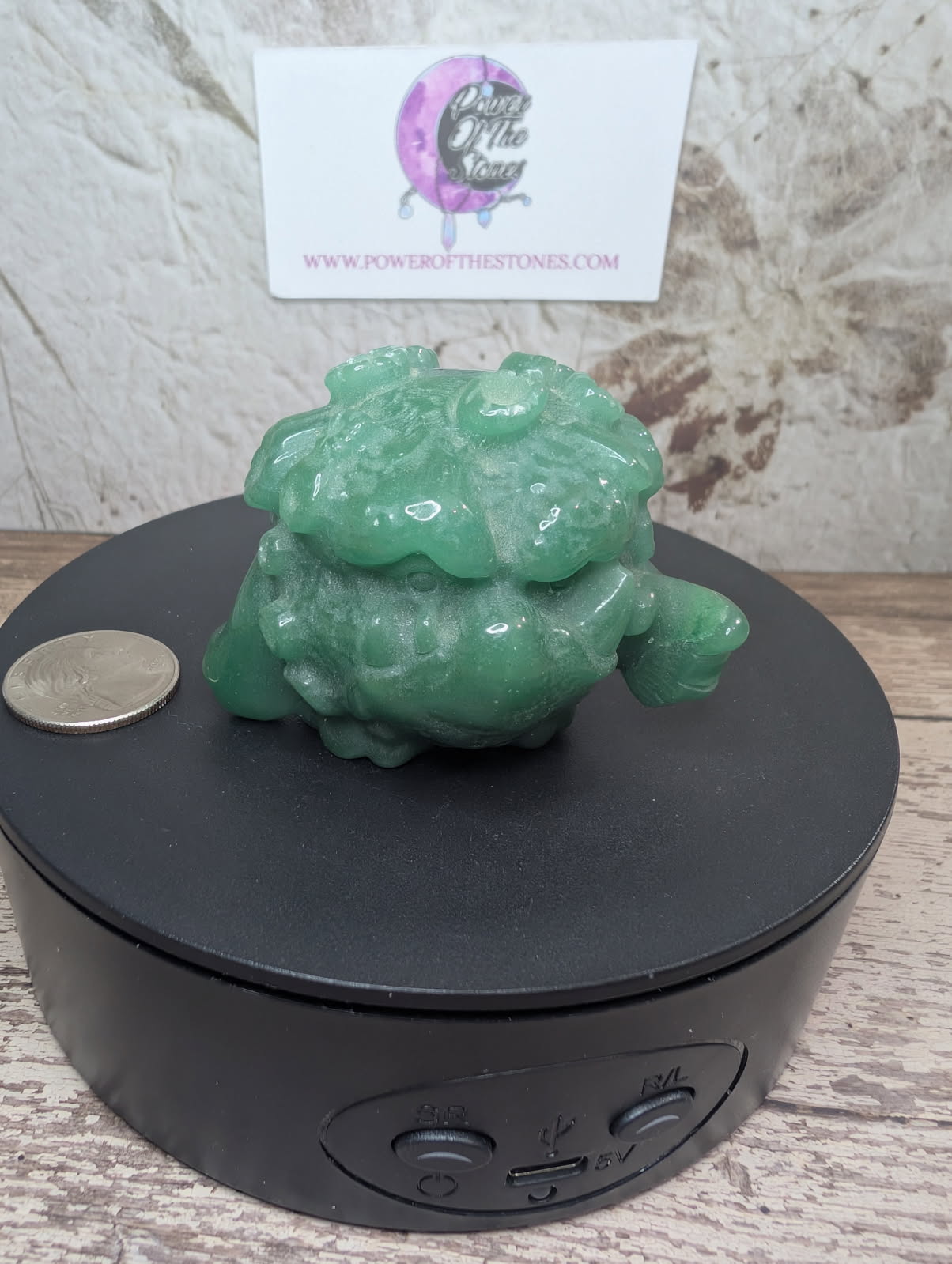 Green Aventurine monster carving