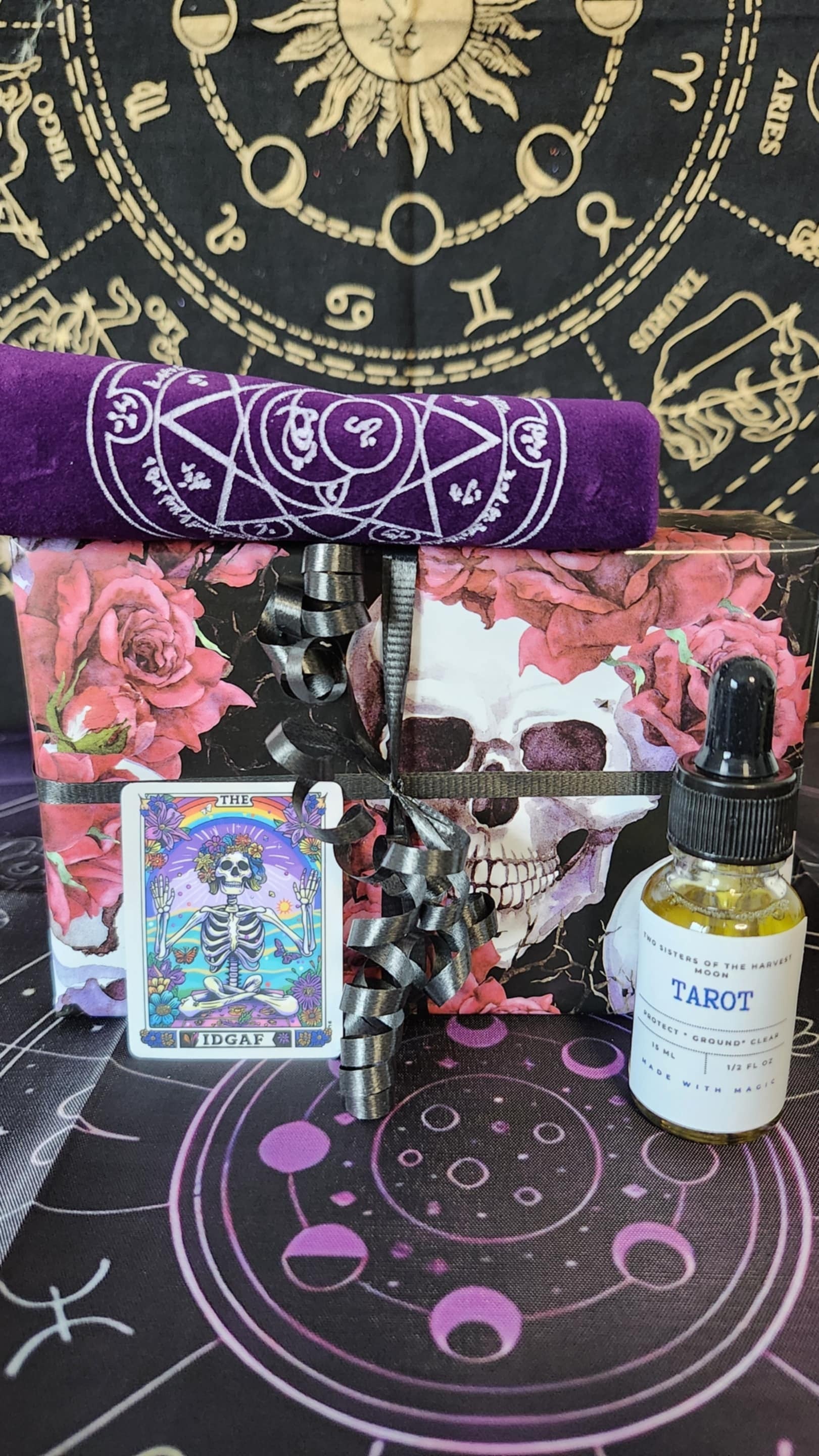 Mystery Tarot Deck Bundle - Intuitively Chosen Tarot Deck - Witchcrafted Tarot Oil& Magical Tools for readings.