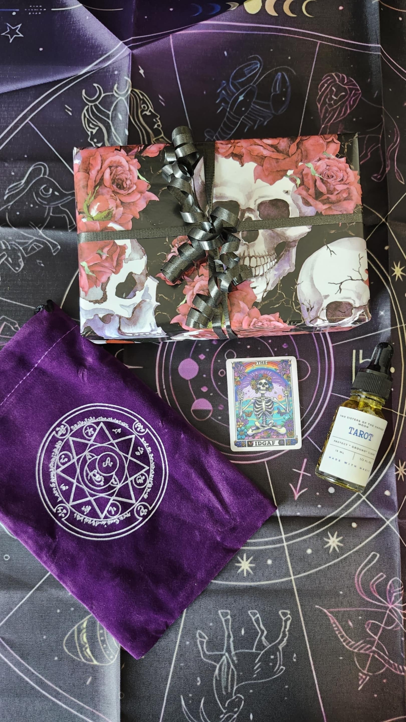Mystery Tarot Deck Bundle - Intuitively Chosen Tarot Deck - Witchcrafted Tarot Oil& Magical Tools for readings.