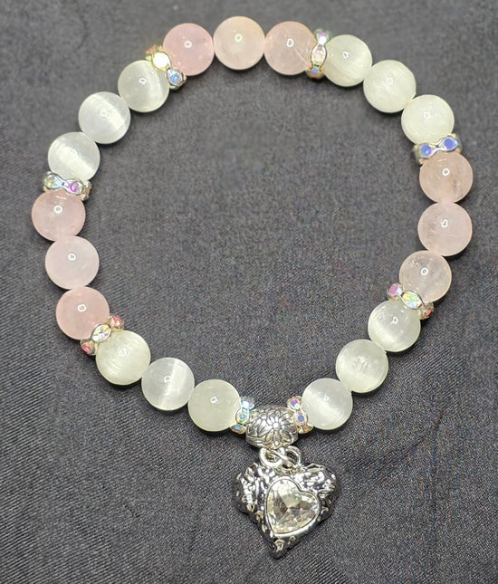Rose Quartz/ Selenite