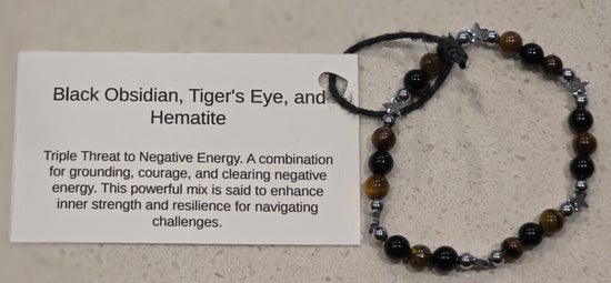 Black Obsidian/ Hematite/ Tiger&