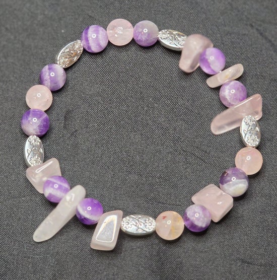 Chevron Amethyst/ Rose Quartz