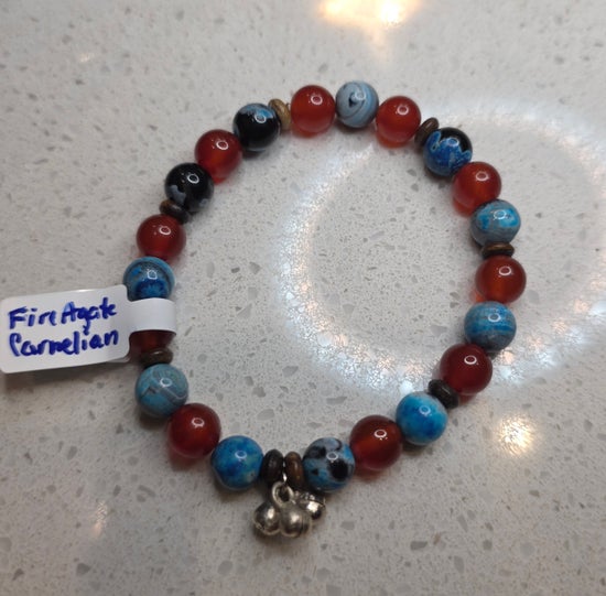 Blue Fire Agate/ Carnelian