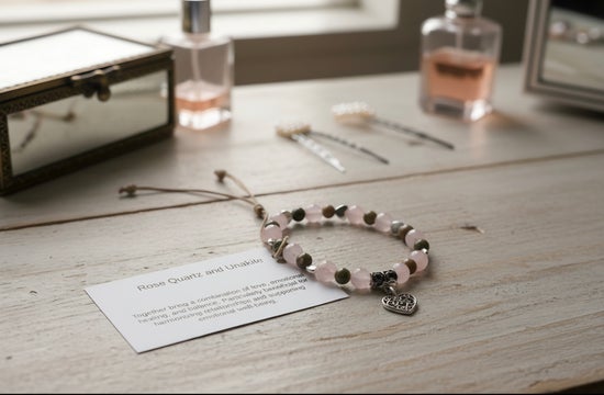 Rose Quartz/ Unakite/ Heart