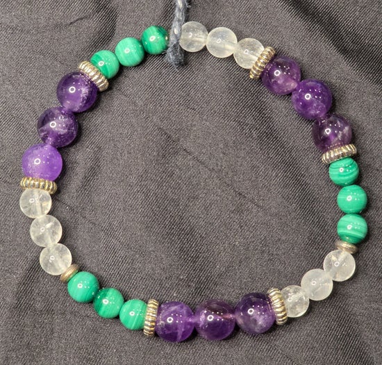 Amethyst/ Clear Quartz/ Malachite
