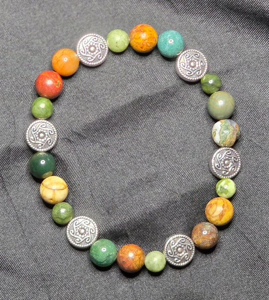 Green Jade/ Indian Agate/ Picasso Jasper