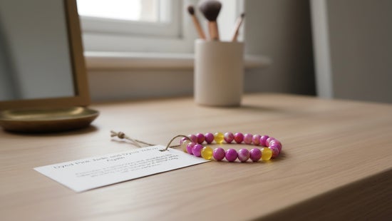 Dyed Pink Jade/ Dyed Yellow Agate