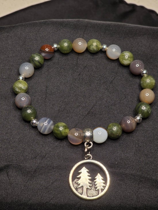 Botswana Agate/ Green Jade