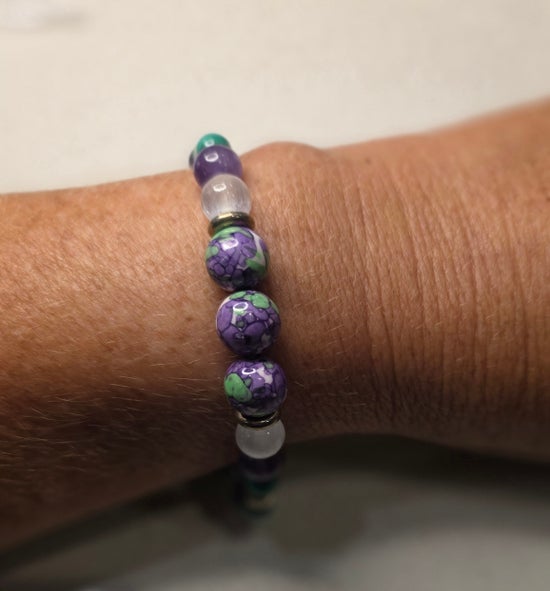 Amethyst/ Dyed Jade (Purple/Green)/ Malachite/ Selenite