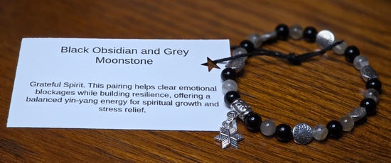 Black Obsidian/ Grey Moonstone