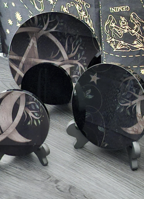 Scrying Ritual Kit - Powerful Black Obsidian Mirror - Divination - Shadow Work - Spell Kit