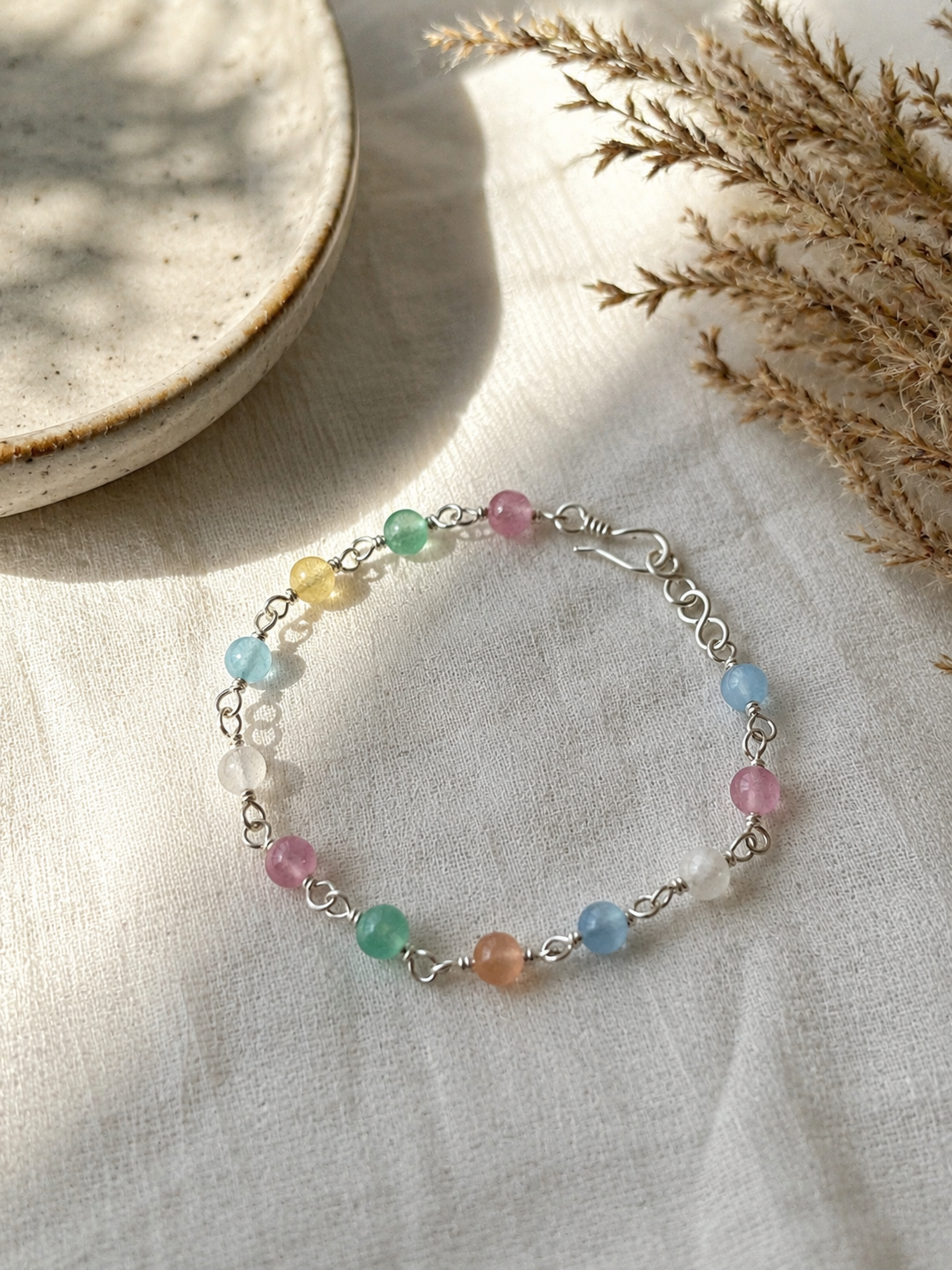 Pastel Multicolor Selenite Bracelet