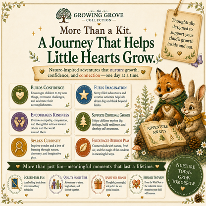 Moonlit Wishes Adventure Kit | Imagination Wonder Activity for Kids | Raccoon Companion Gift | Growing Grove Collection | Kids Nature Kit
