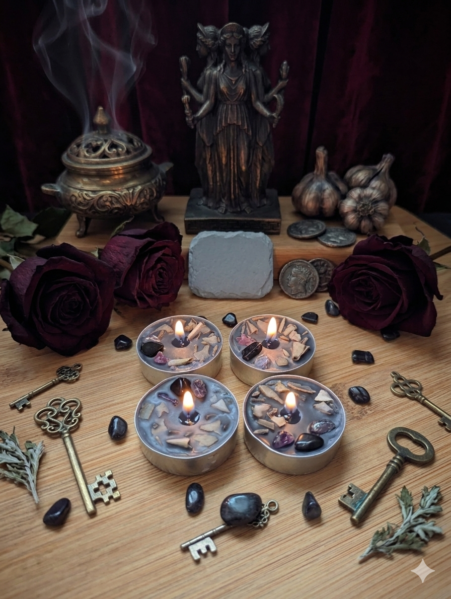 The Unbound Duo | Hecate &amp; Lilith Ritual 6 Piece Candle Set |
