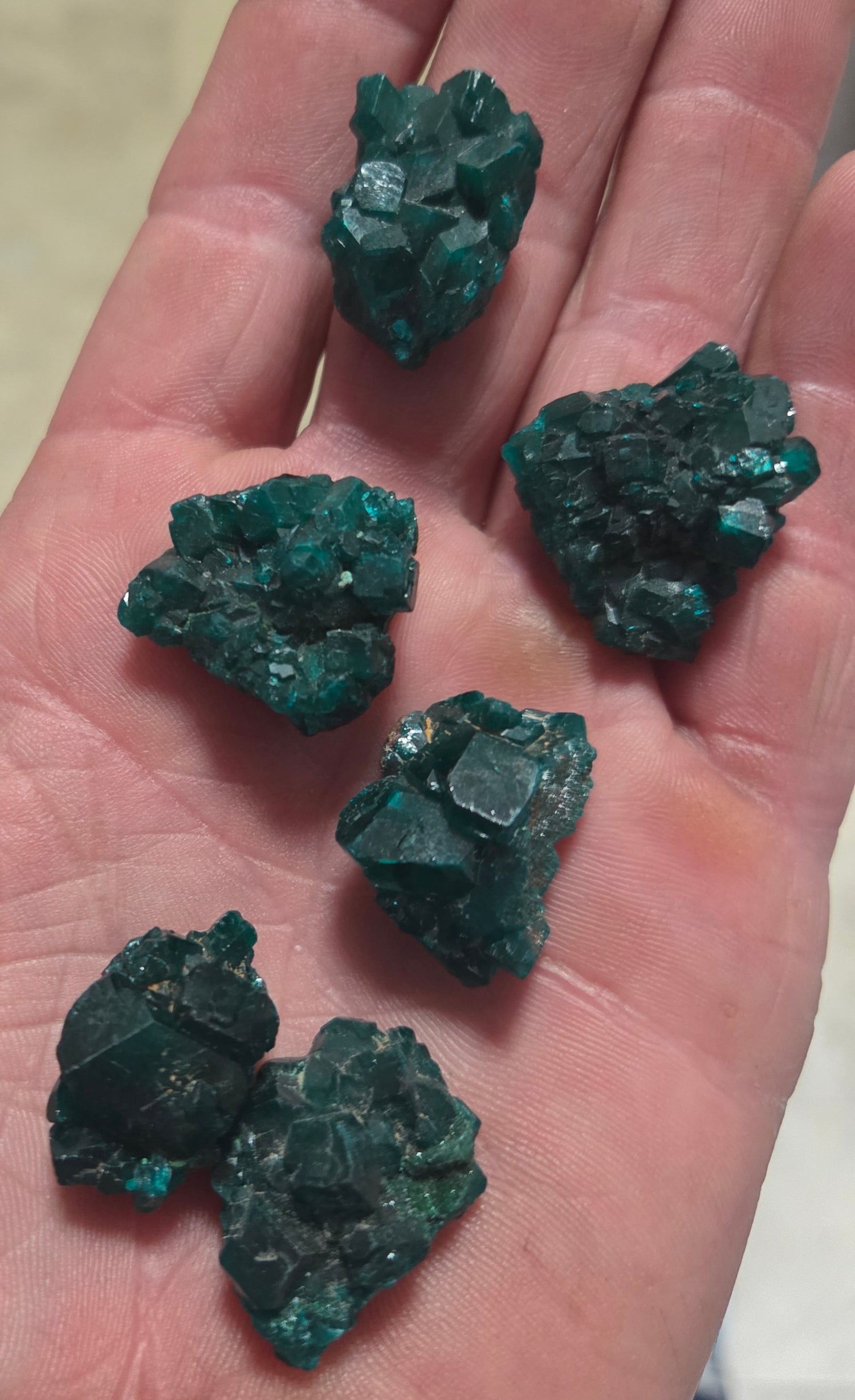 Dioptase crystals
