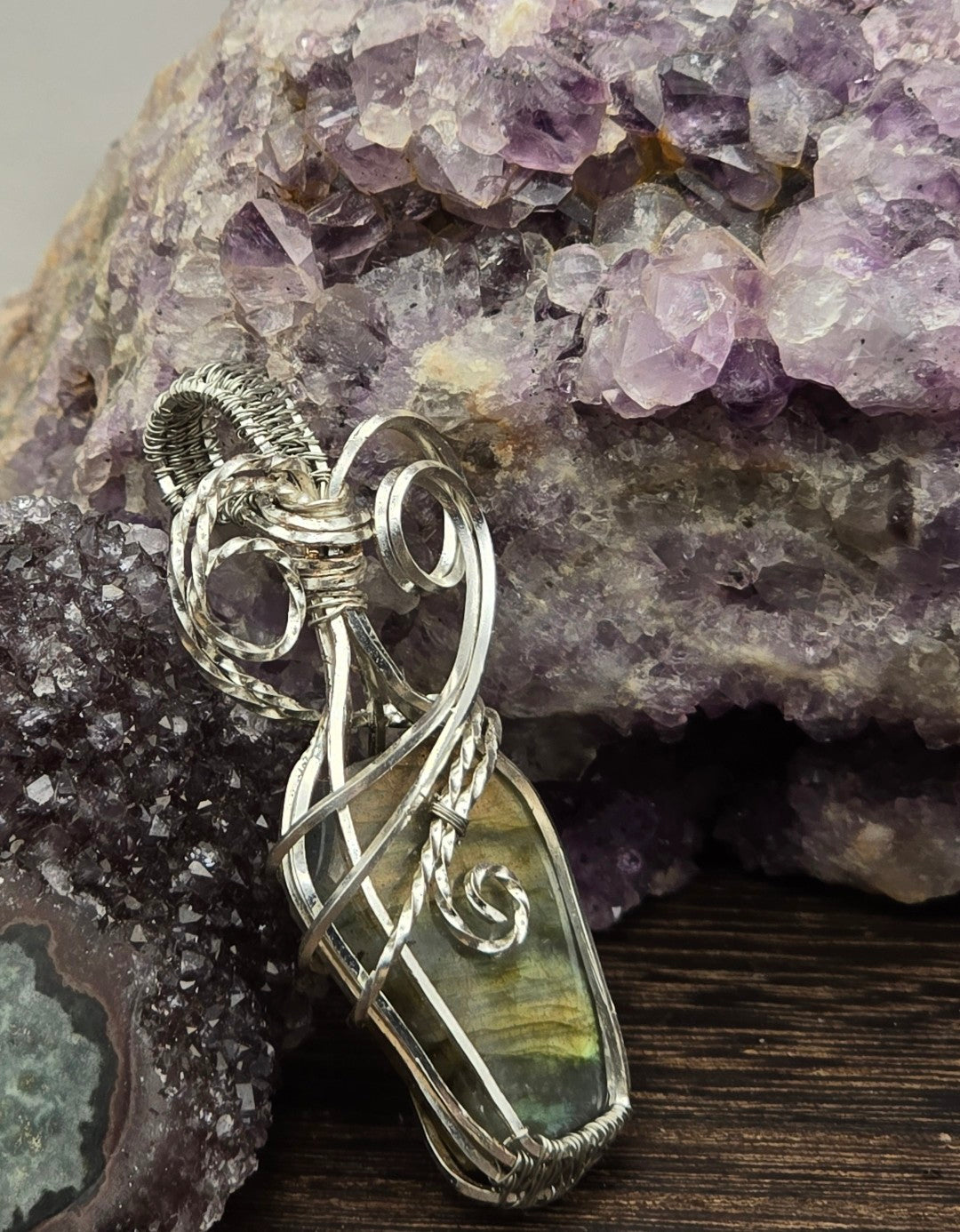 Labradorite Coffin Cut Pendant