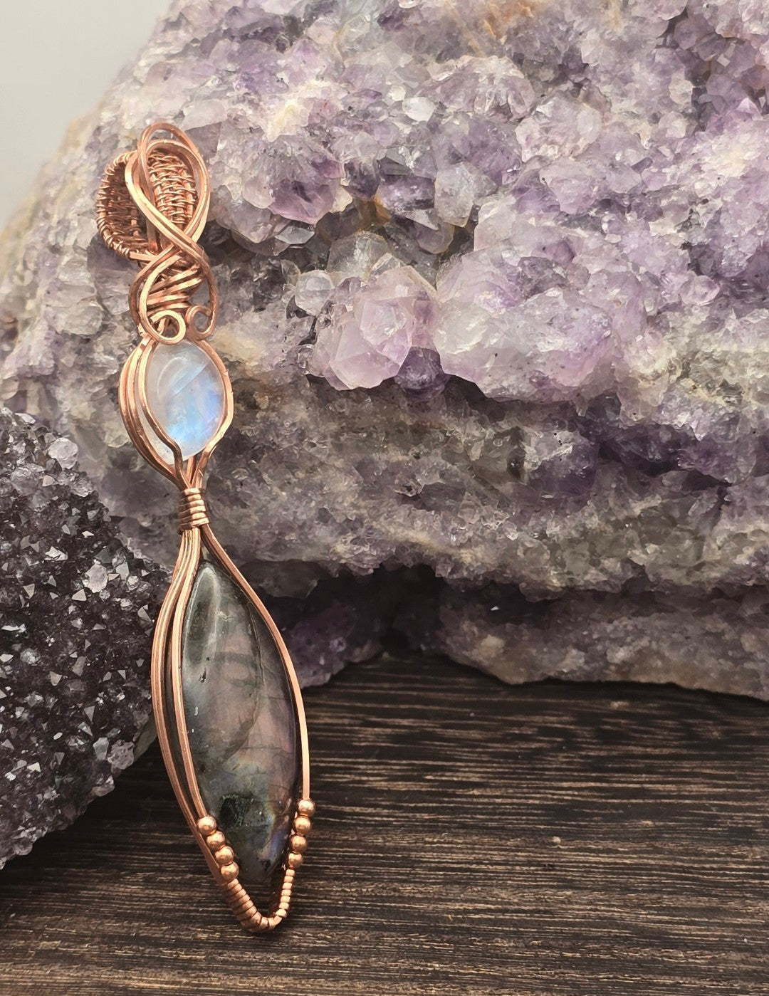 Sunset Labradorite &amp; Moonstone Pendant