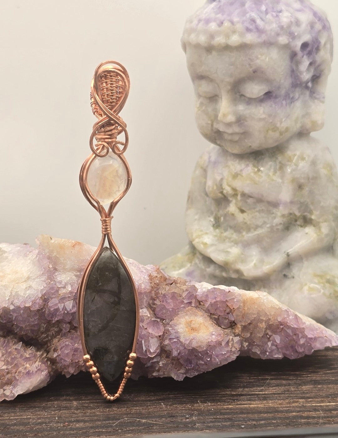 Sunset Labradorite &amp; Moonstone Pendant