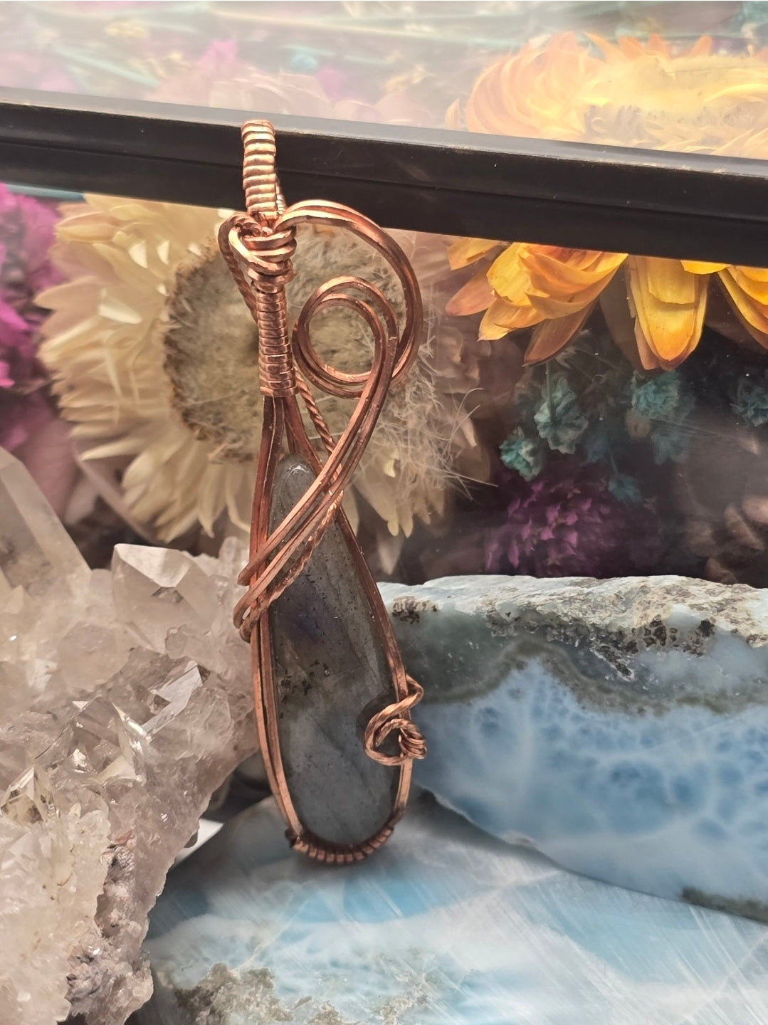 Labradorite Pendant- Subtle Orange Flash