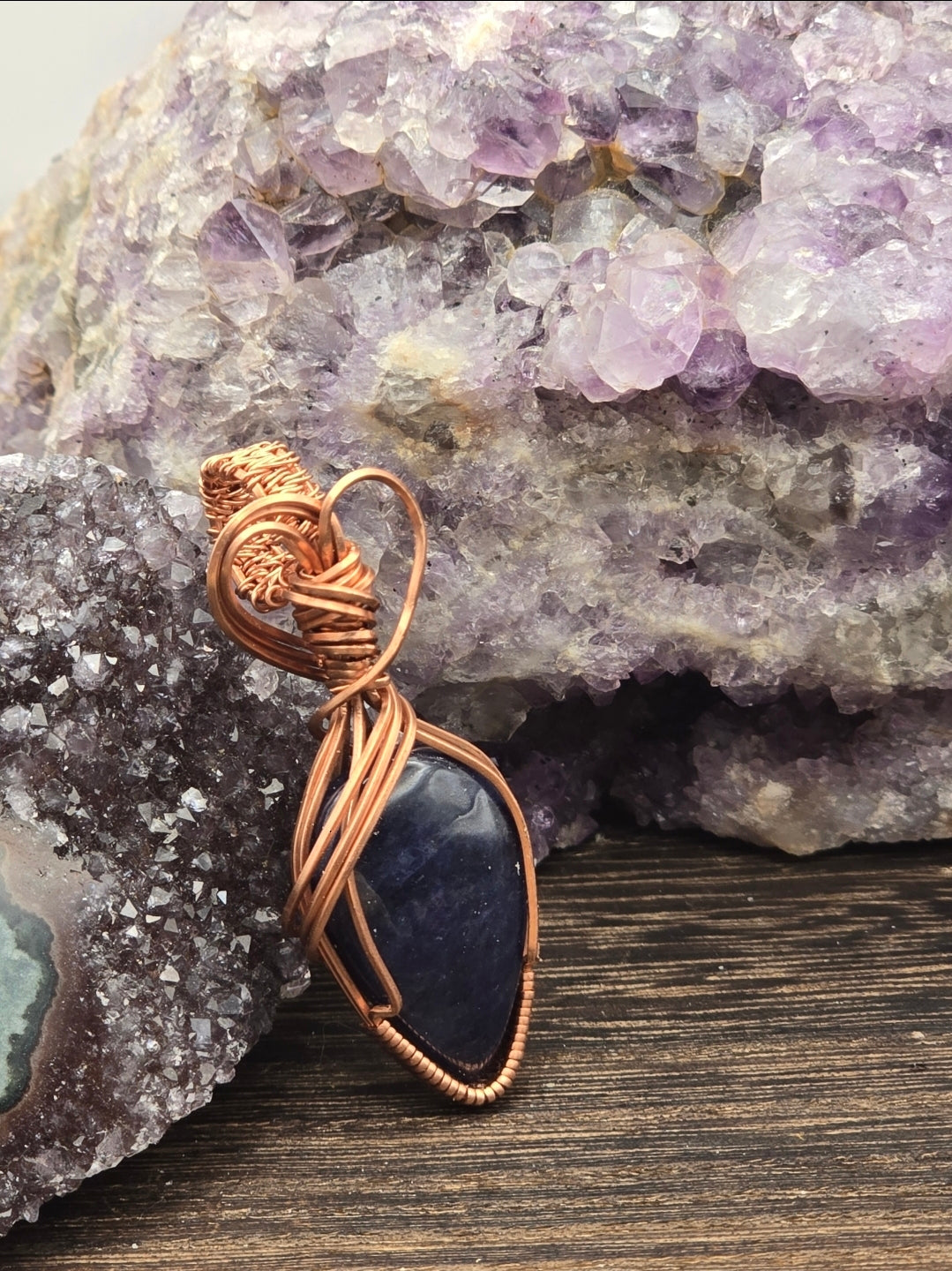 Dark Blue Apatite Pendant