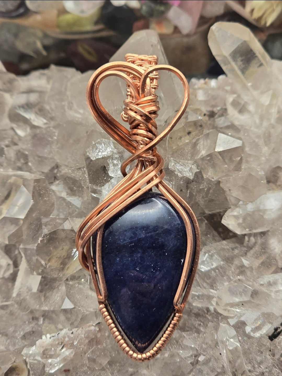 Dark Blue Apatite Pendant
