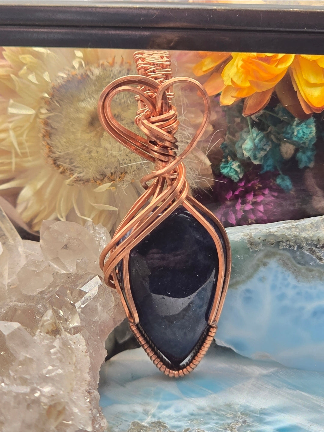 Dark Blue Apatite Pendant