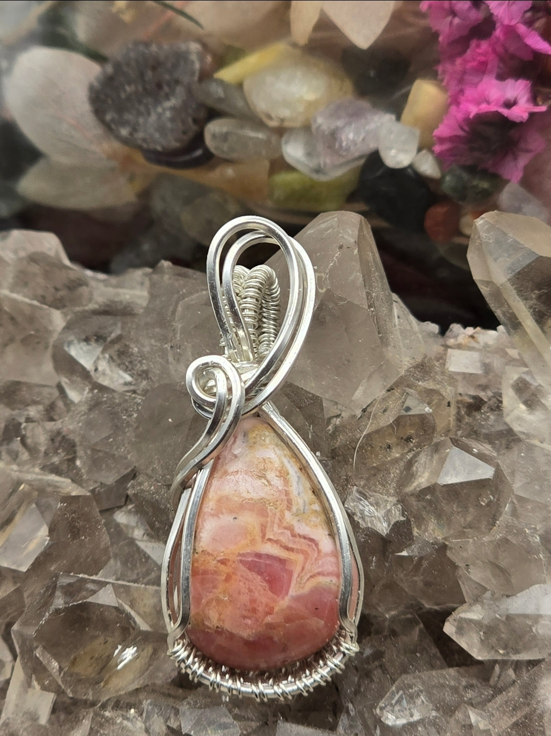 Rhodochroisite 925 Sterling Silver Pendant