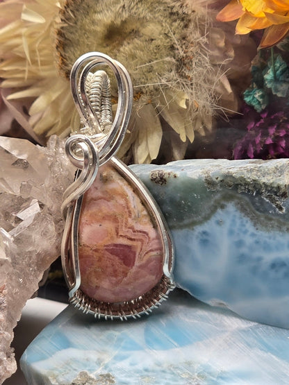 Rhodochroisite 925 Sterling Silver Pendant