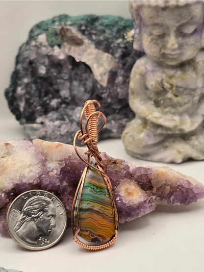 Enchanted Layers Seam Agate Copper Pendant