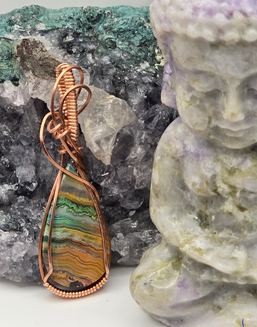 Enchanted Layers Seam Agate Copper Pendant