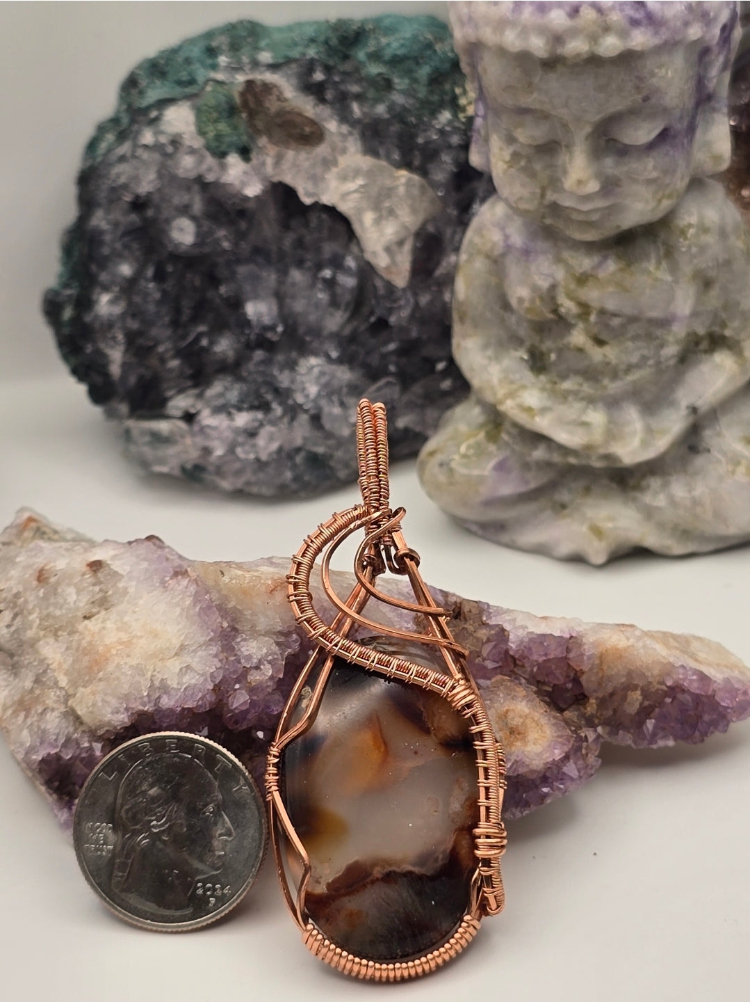 Montana Moss Agate Hearthstone Pendant
