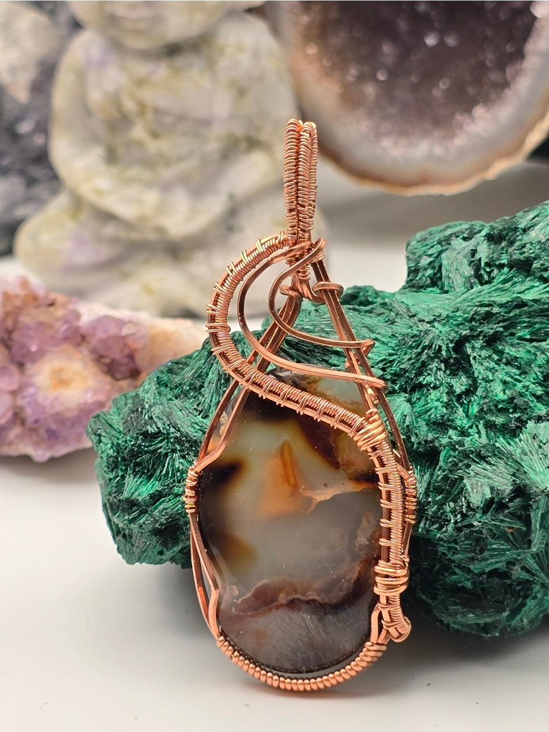 Montana Moss Agate Hearthstone Pendant