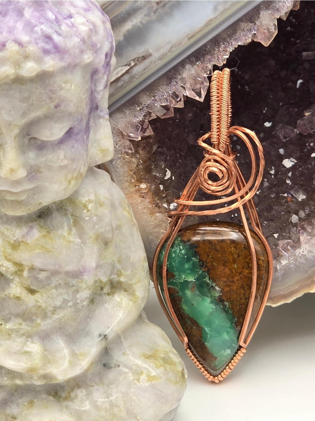 Chrysoprase Woodland Ember Pendant