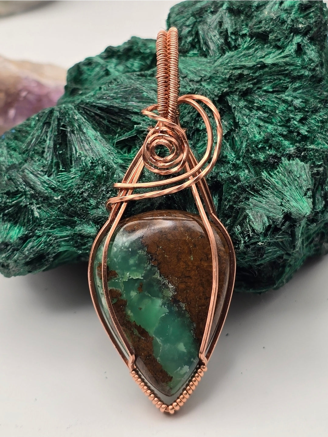 Chrysoprase Woodland Ember Pendant