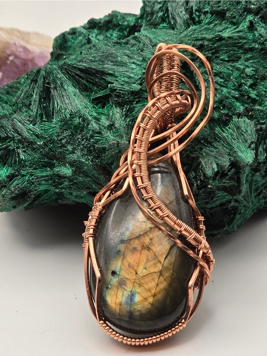 Labradorite Moonflare Teardrop Pendant
