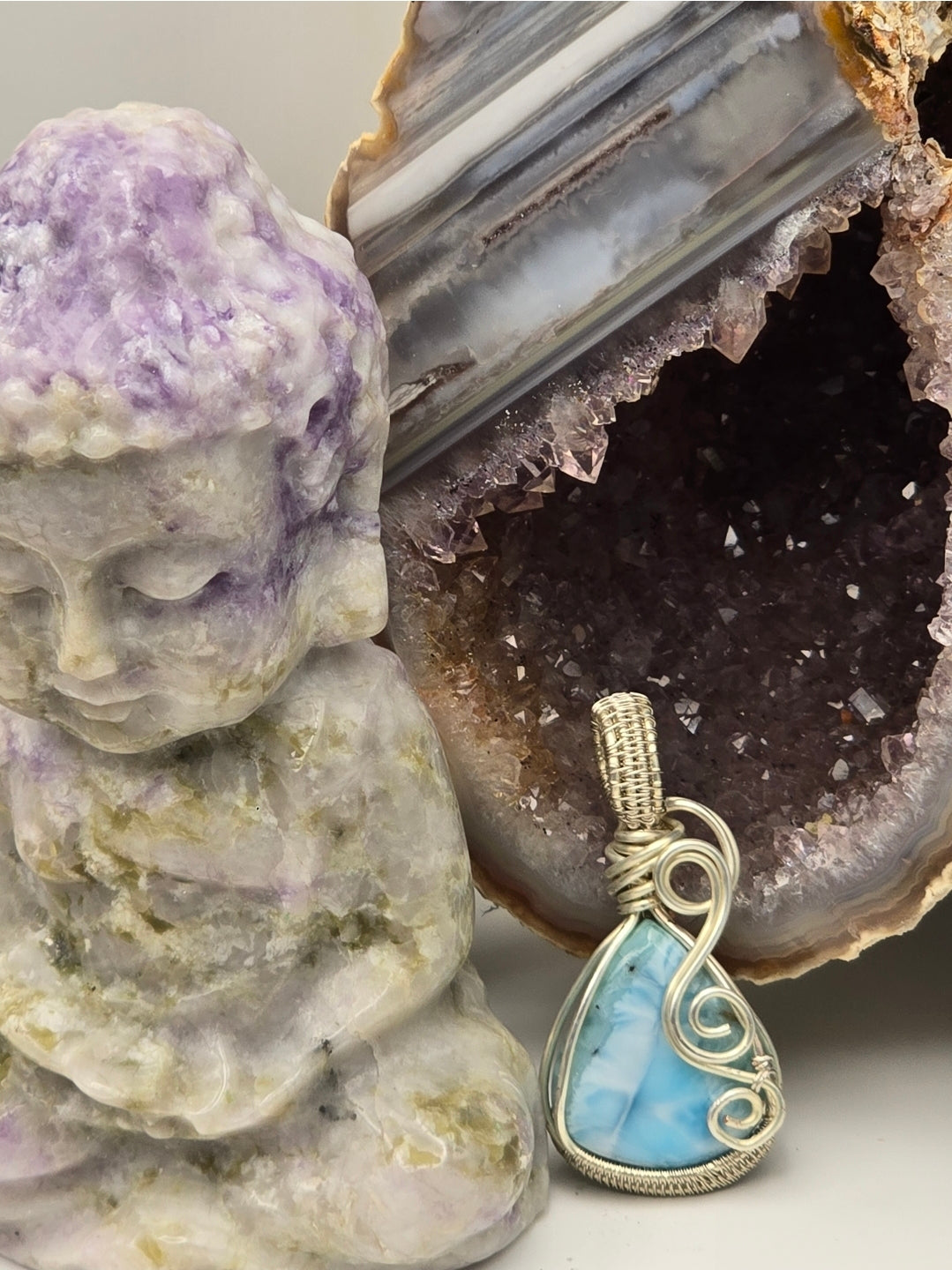 Larimar Tidesong Teardrop Pendant
