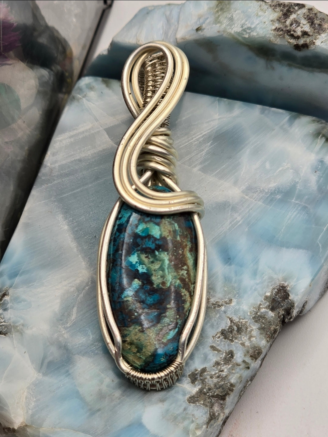 Shattuckite Oracle‑Drop Pendant
