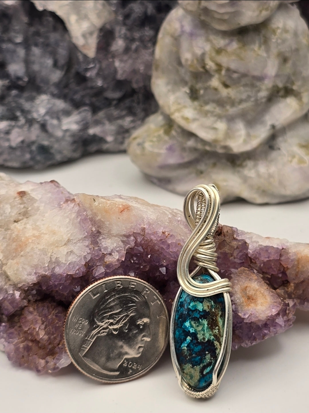 Shattuckite Oracle‑Drop Pendant