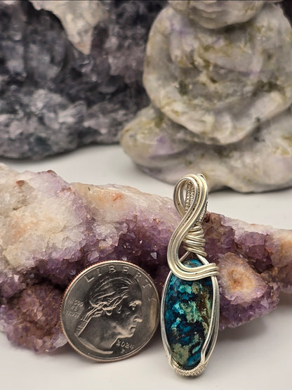 Shattuckite Oracle‑Drop Pendant