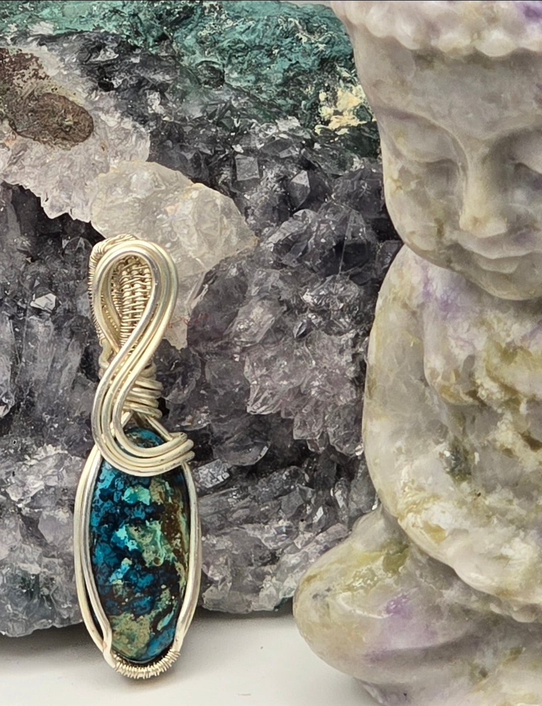 Shattuckite Oracle‑Drop Pendant