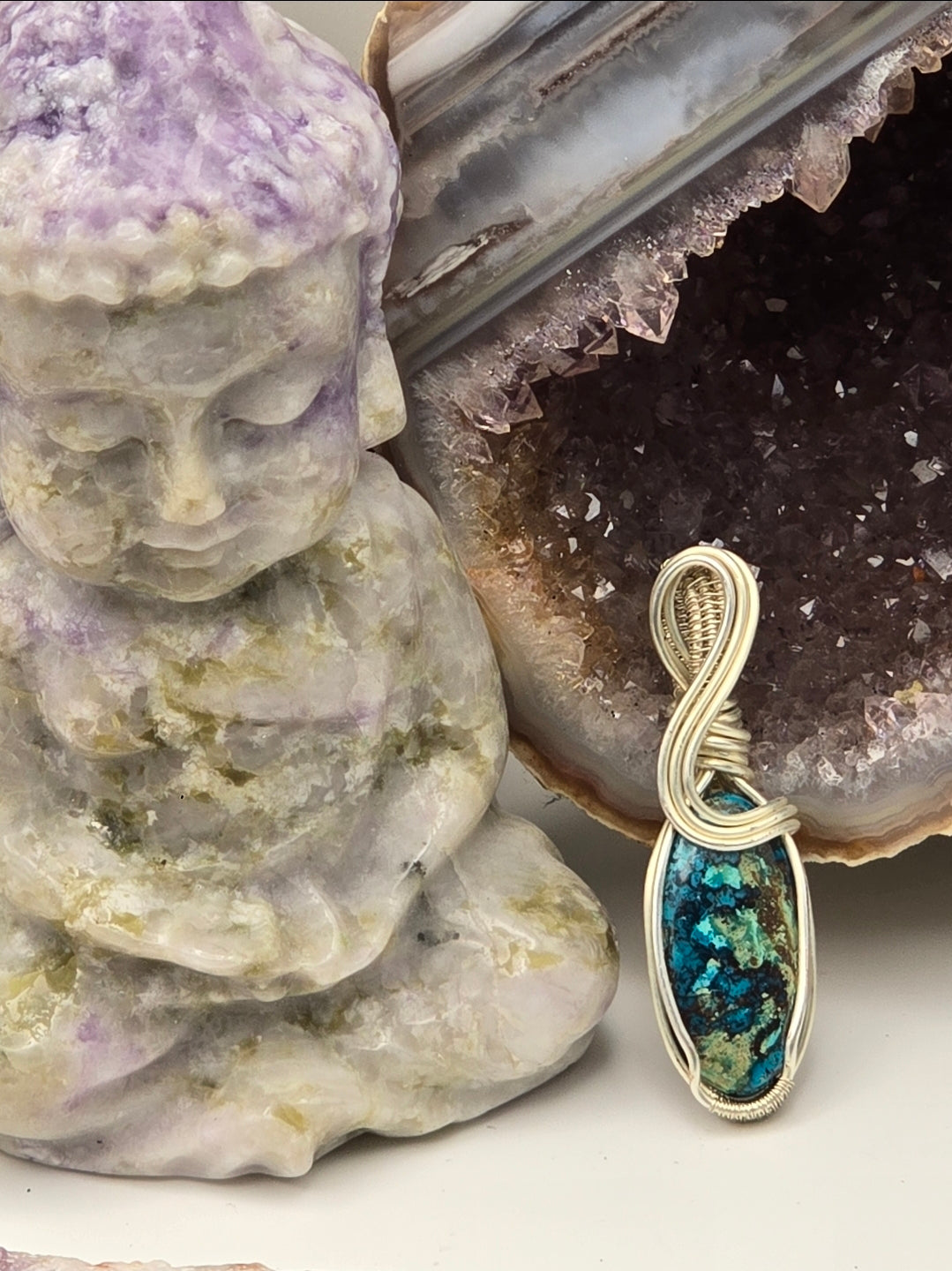 Shattuckite Oracle‑Drop Pendant