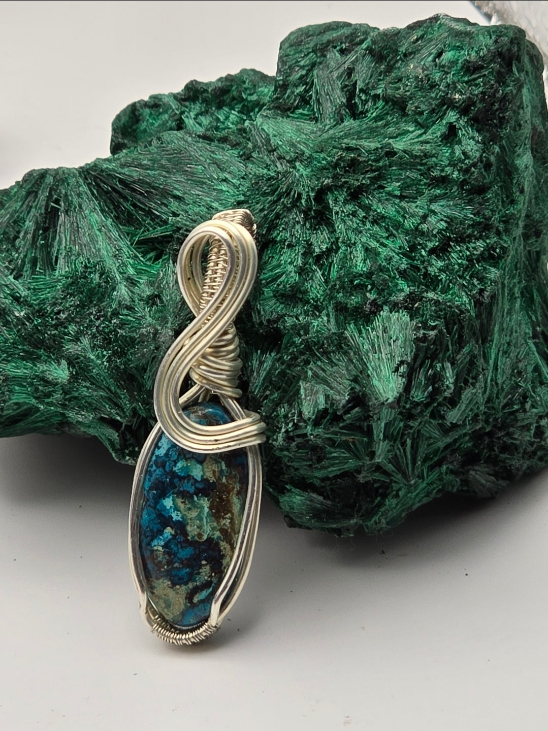 Shattuckite Oracle‑Drop Pendant