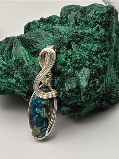 Shattuckite Oracle‑Drop Pendant